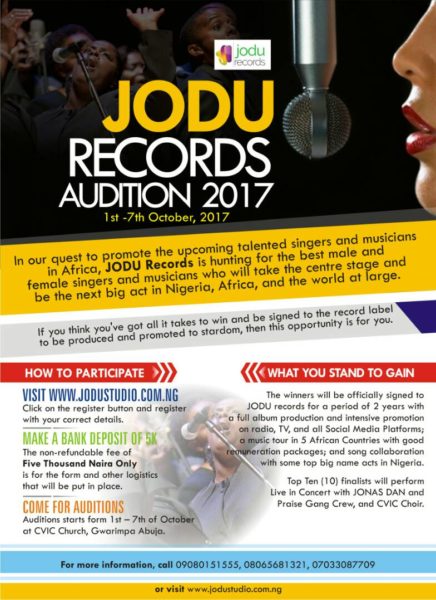 Emerging Record Label Jodu Records Holds Auditions To Sign Talented Artistes Jodurecords Worship Culture