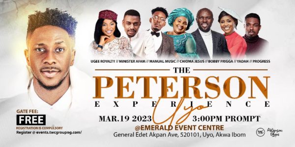 Multiple Award Winning Gospel music minister Peterson Okopi is set for another edition of his concert tagged THE PETERSON EXPERIENCE "TPE".
